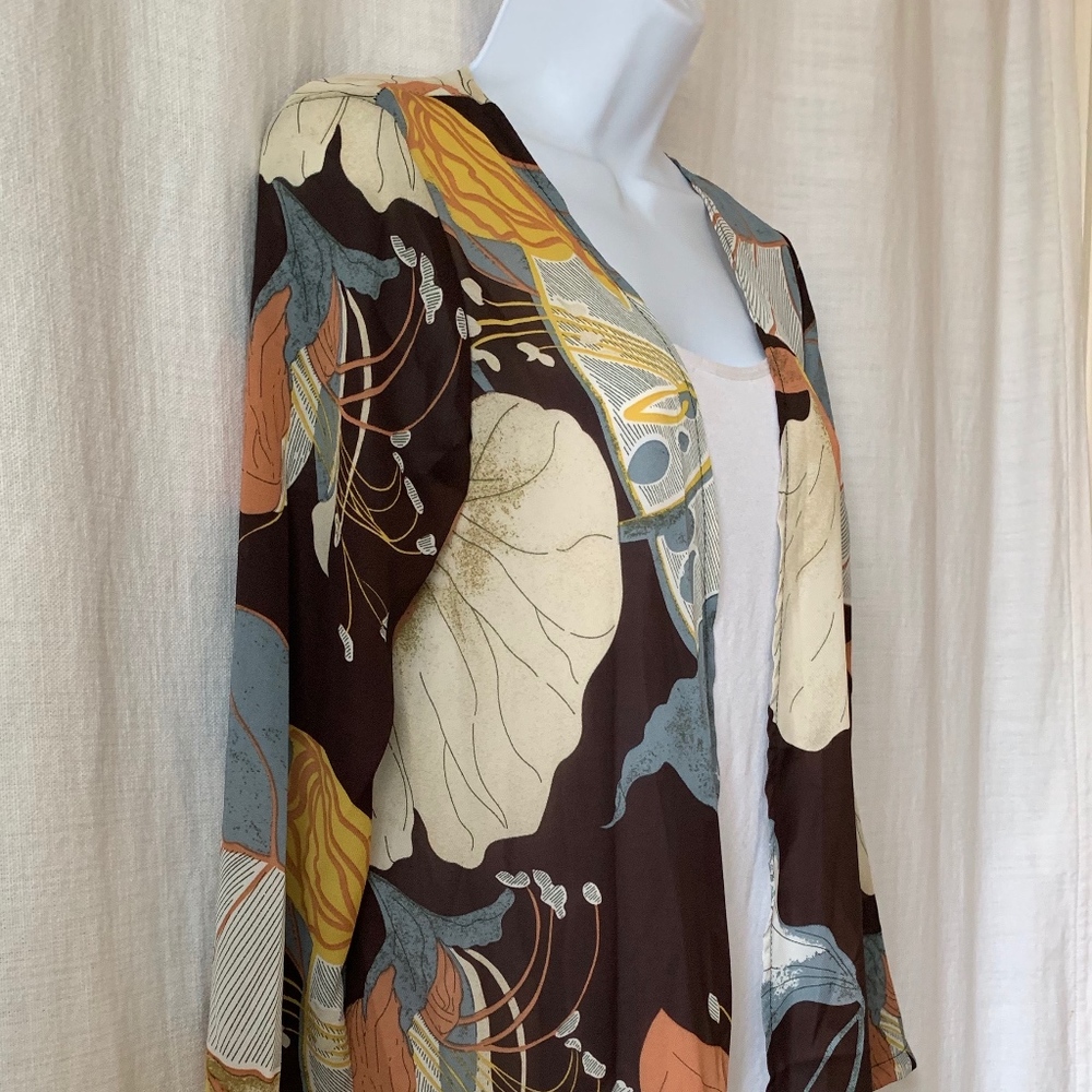 NEW!! Boho Long Floral Print Cardigan - Picture 5 of 5